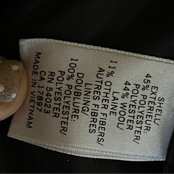 Banana Republic Classic Mid Length Wool Blend Peacoat Charcoal Gray Women’s M - Picture 8 of 12